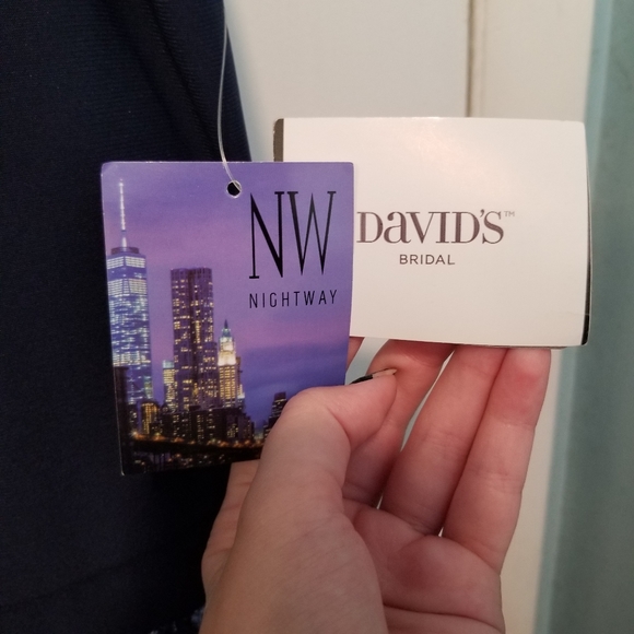 (PRICE IS FIRM!)David's Bridal Off The Shoulder Maxi Gown - Picture 6 of 10